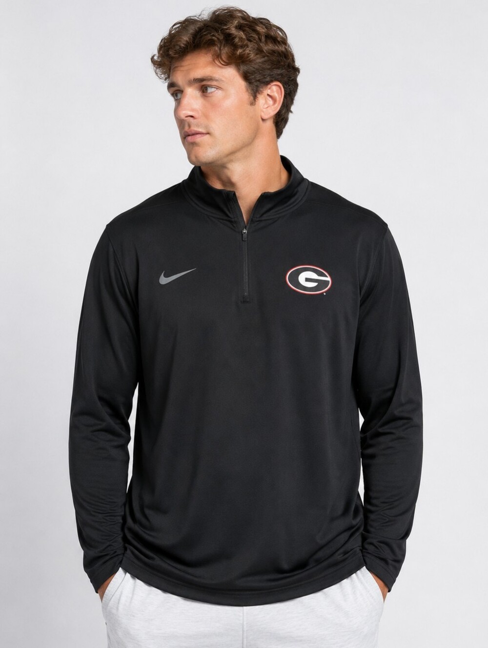 Nike Georgia Bulldogs Black Dri-FIT Quarter-Zip Pullover Size XXL